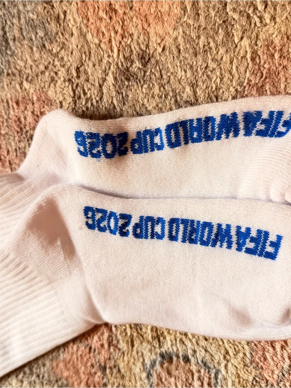 USA Fifa Soccer Crew Socks - White with Red & Blue Accents